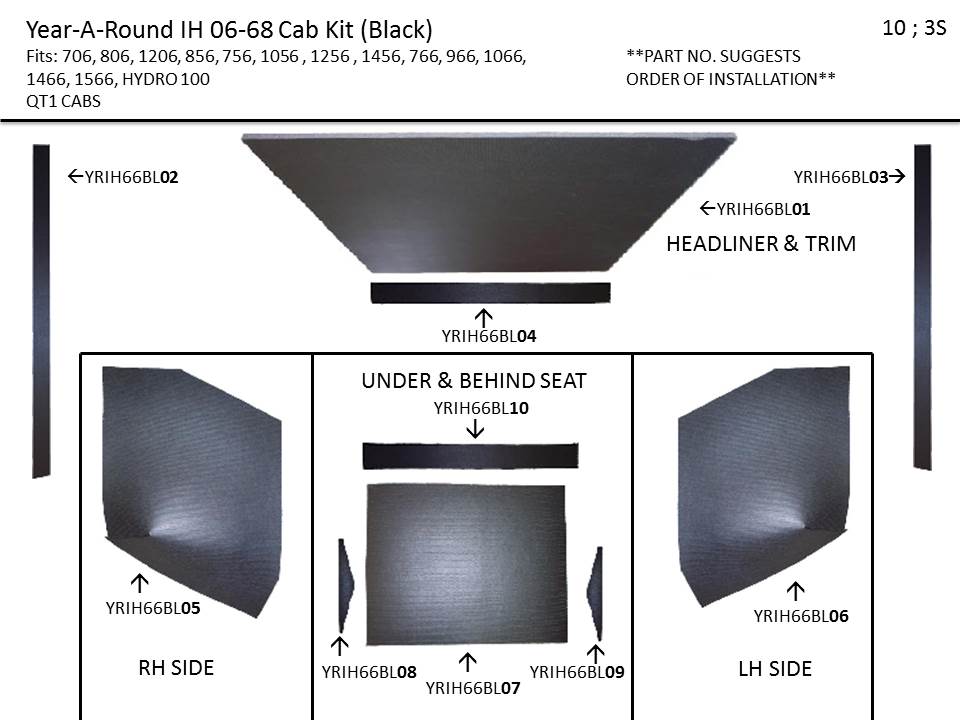 Does YEAR-A-ROUND IH 06-68 CAB KIT (BLACK) come with the "foam insulation" that goes underneath the cloth?
