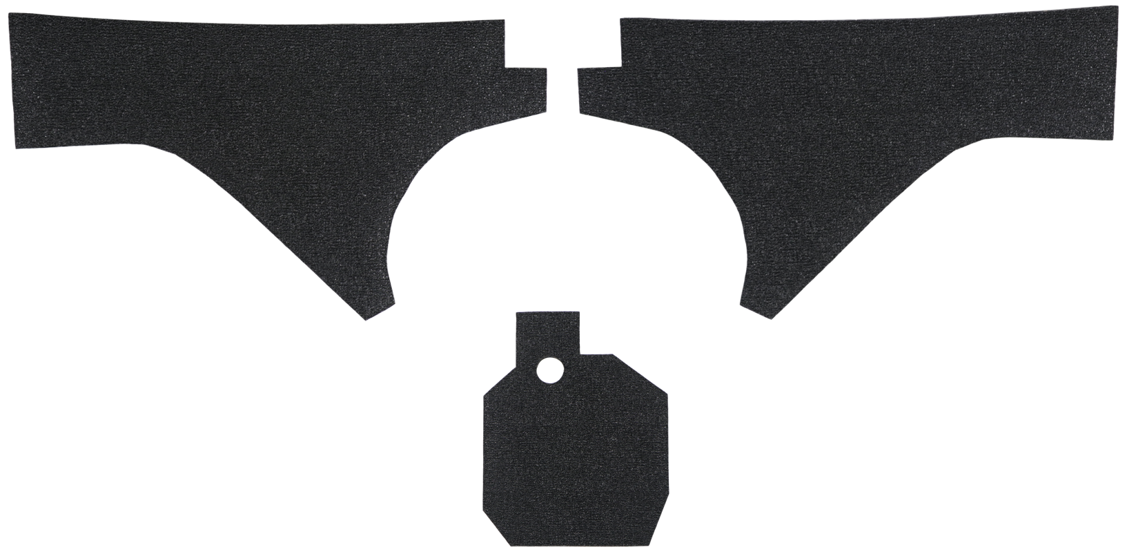 which side glues down - foam or rubber?  Rubber side to metal seems to fit better.